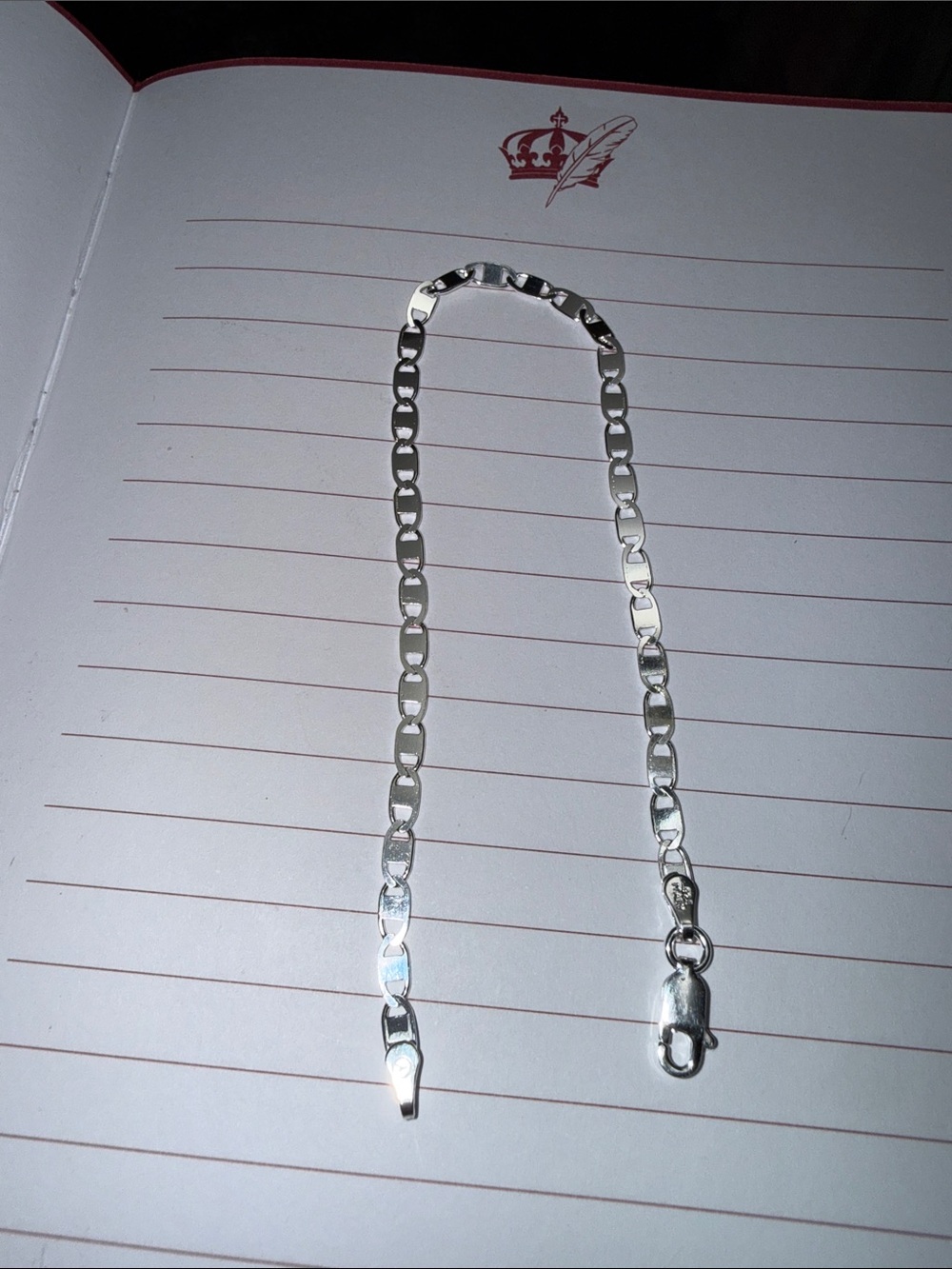 7.5” 925 Sterling Silver Figaro Link Chain Bracelet  mariner EXTRA POLISHED NEW